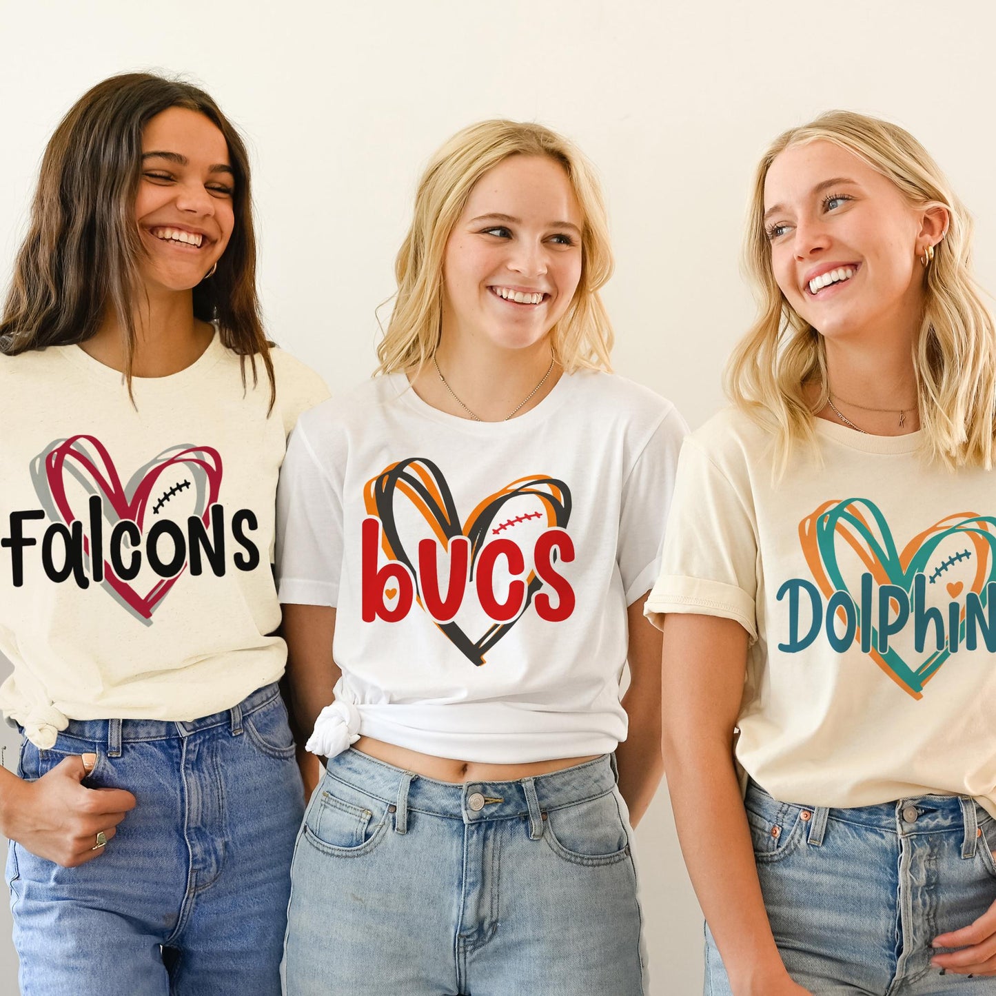 Football Heart WHITE Tees Team Football T-Shirts Hometown Team Football Tees Sports Team T-Shirts Football Fan Tshirt Sports Football Fan Tees
