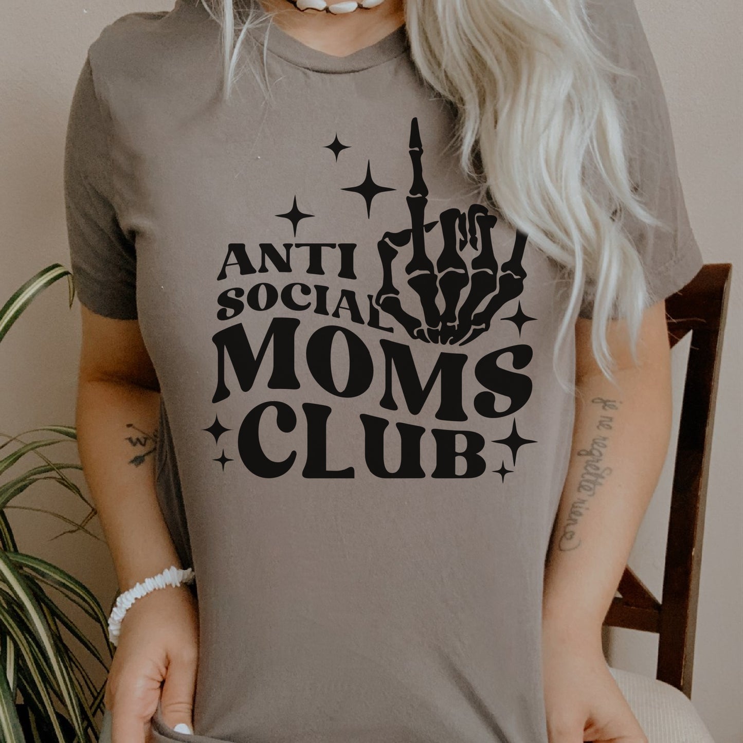Copy of Sarcastic Tee Moms Club Tshirt Anti Social Moms Club T-Shirt Adult Small Thru XXL