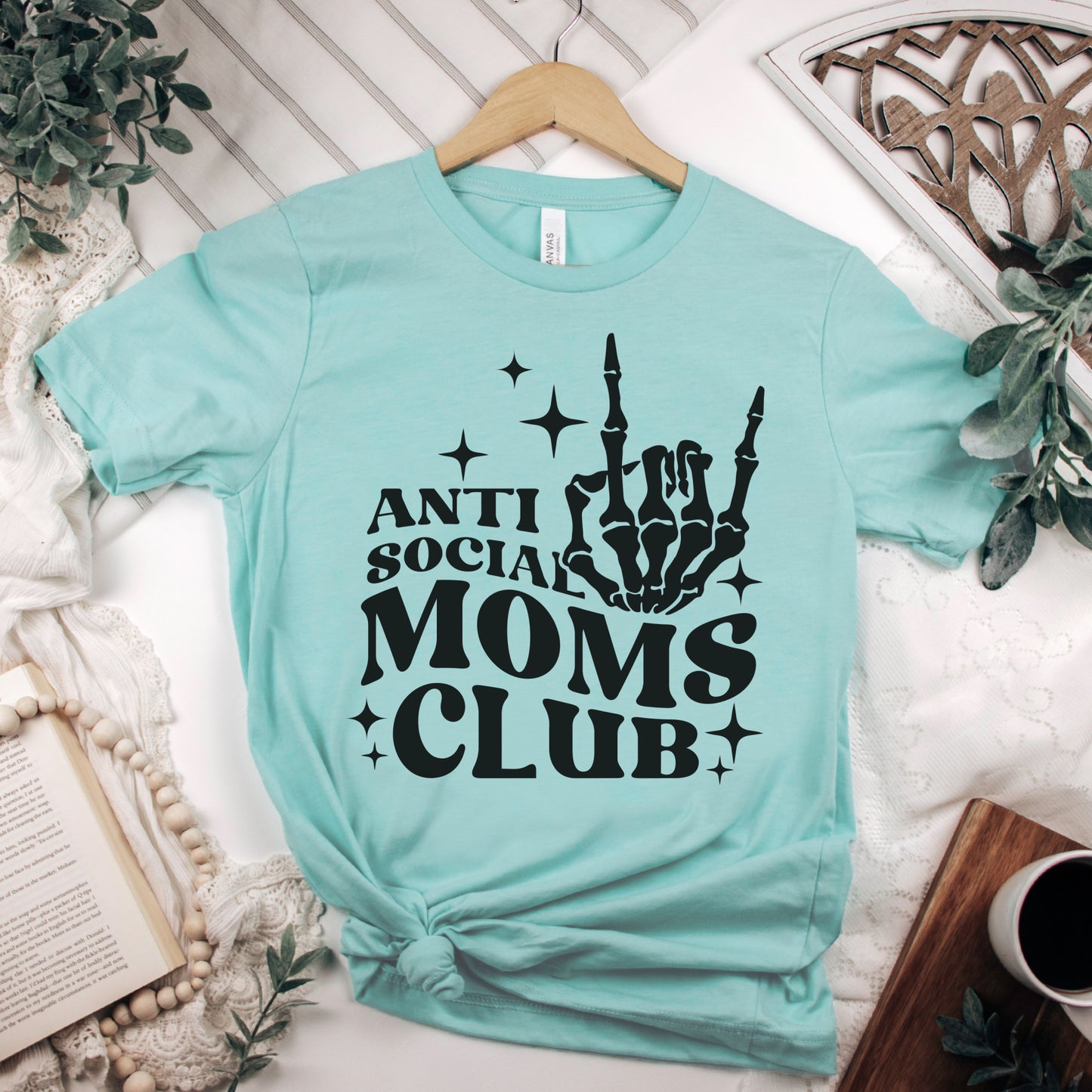 Copy of Sarcastic Tee Moms Club Tshirt Anti Social Moms Club T-Shirt Adult Small Thru XXL