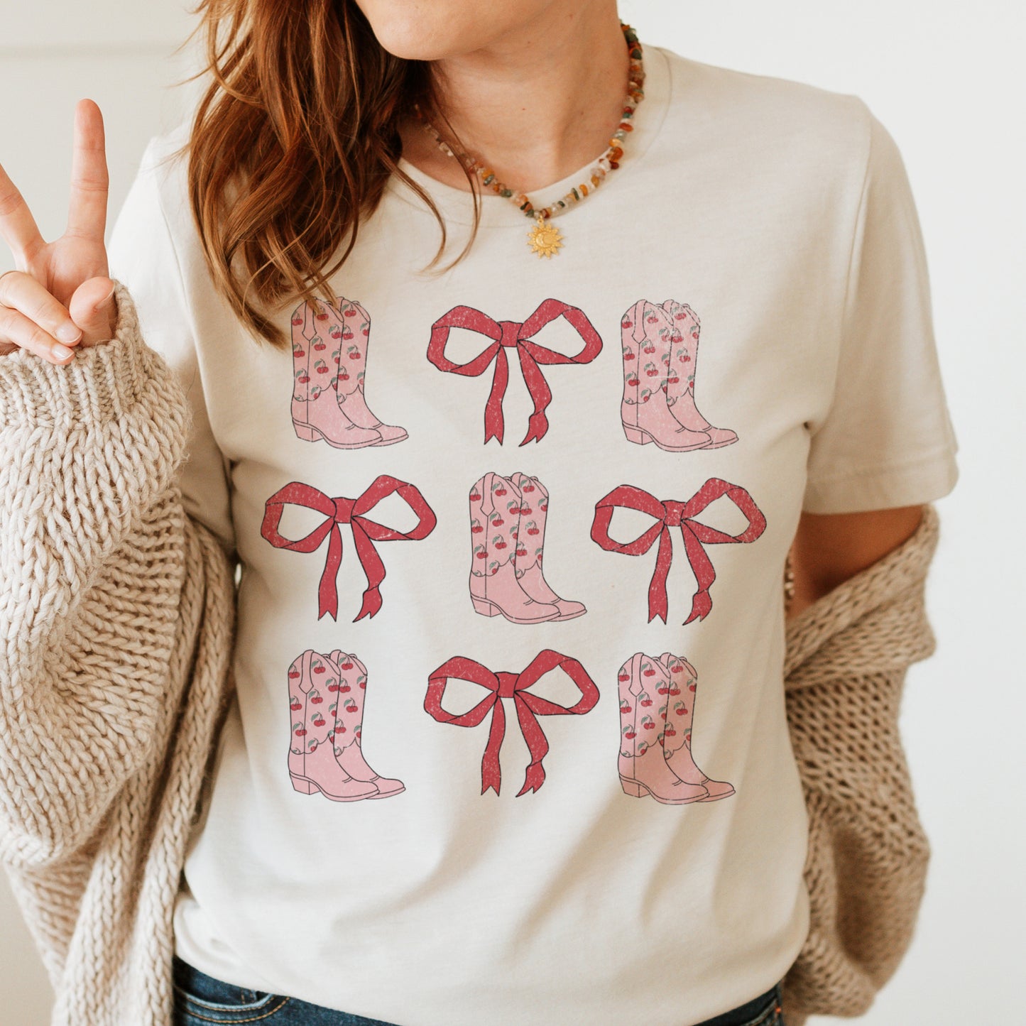 Coquette Boots and Bows Short Sleeve T-Shirt