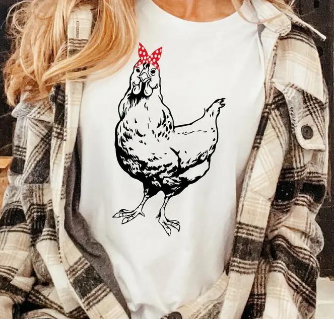 Bandana Chicken T-shirt Boho Chicken Tshirt