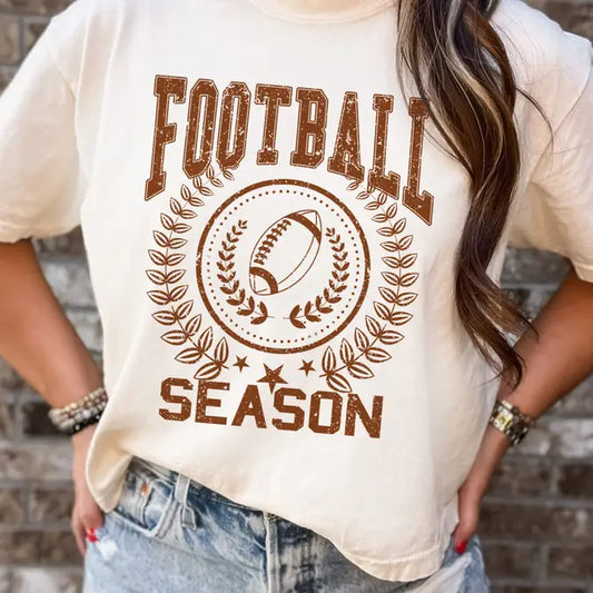 Football Season T-Shirt Vintage Style Tshirt Football Classic Tee Classic Sports Shirt Soft Print T-Shirt Sublimation Print Tshirt