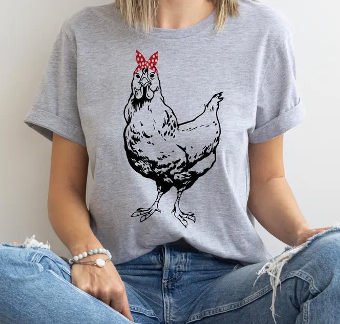 Bandana Chicken T-shirt Boho Chicken Tshirt