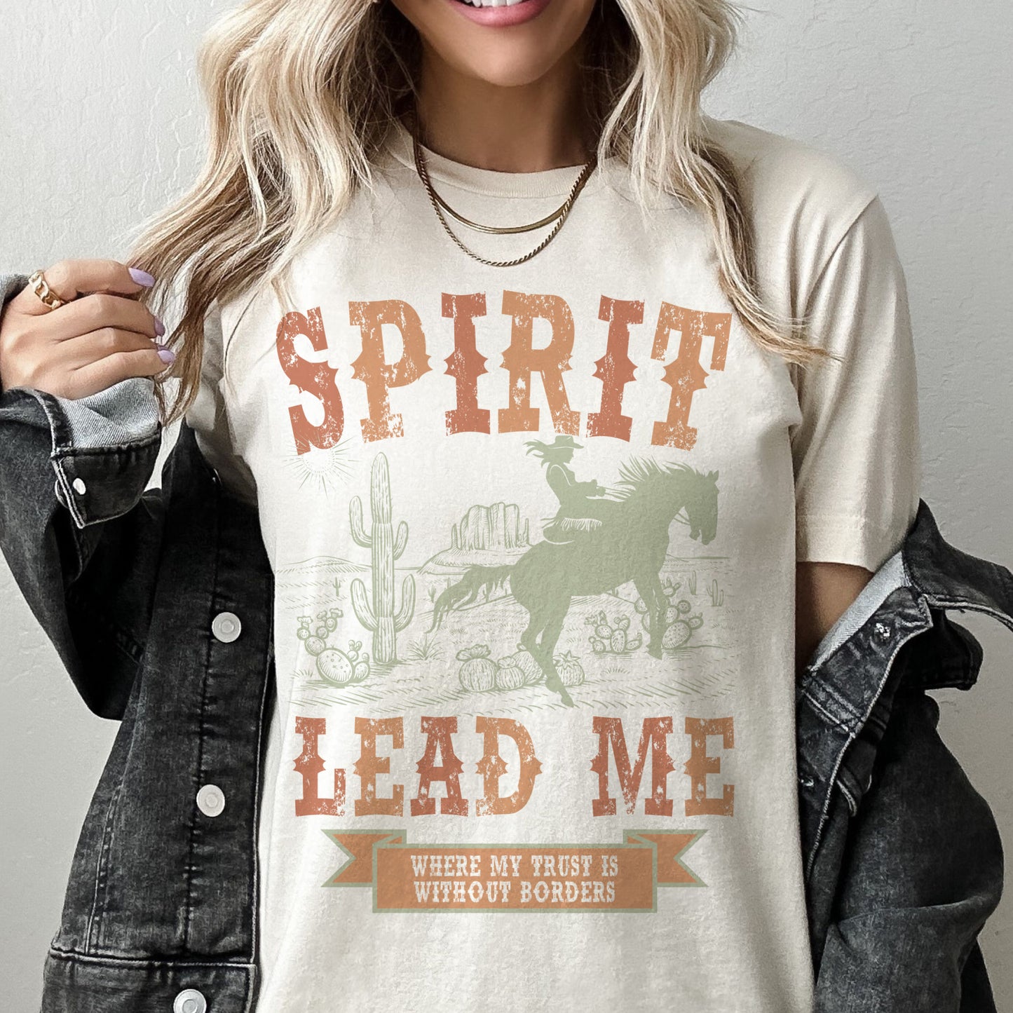 Spirit Lead Me T-Shirt Country Southern Tshirt Western Cowgirl Tee Soft Print Shirt Country Western T-Shirt Sublimation Print Tee