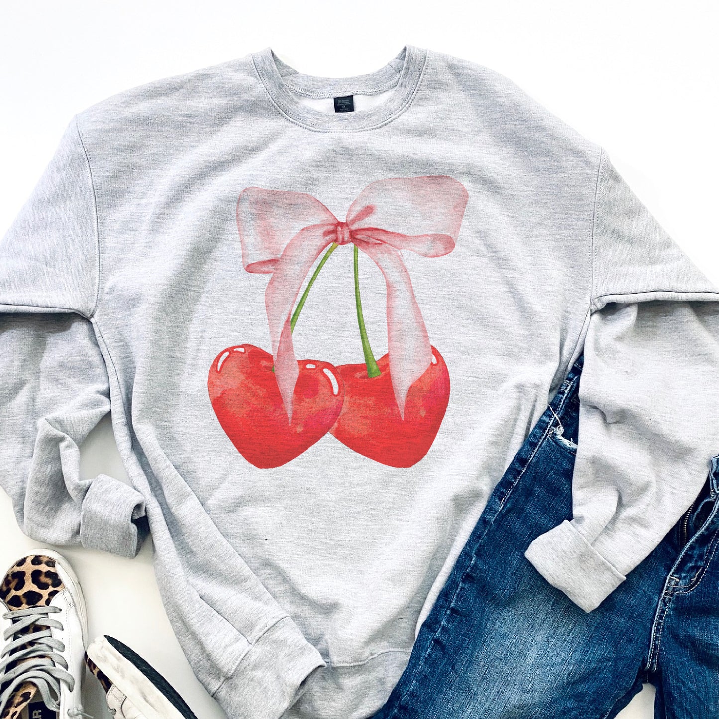 Cherry Valentines Sweatshirt Valentines Day Sweater Cherry Cute Hoodie Soft Sublimation Sweatshirt