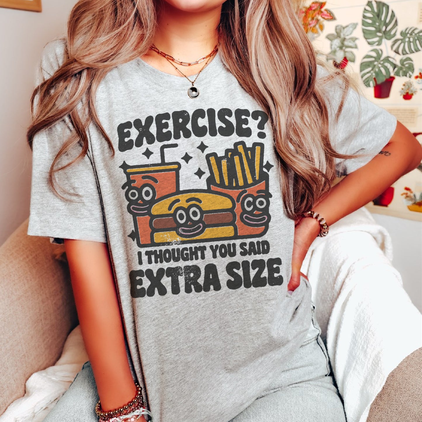 Exercise Extra Size Funny Short Sleeve T-Shirt
