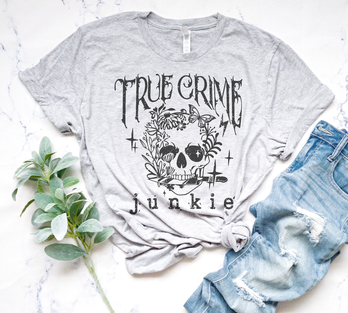 True Crime Junkie T-Shirt Crime Show Tshirt TV Series Tee Soft Print Shirt Crime Junkie T-Shirt Sublimation Print Shirt
