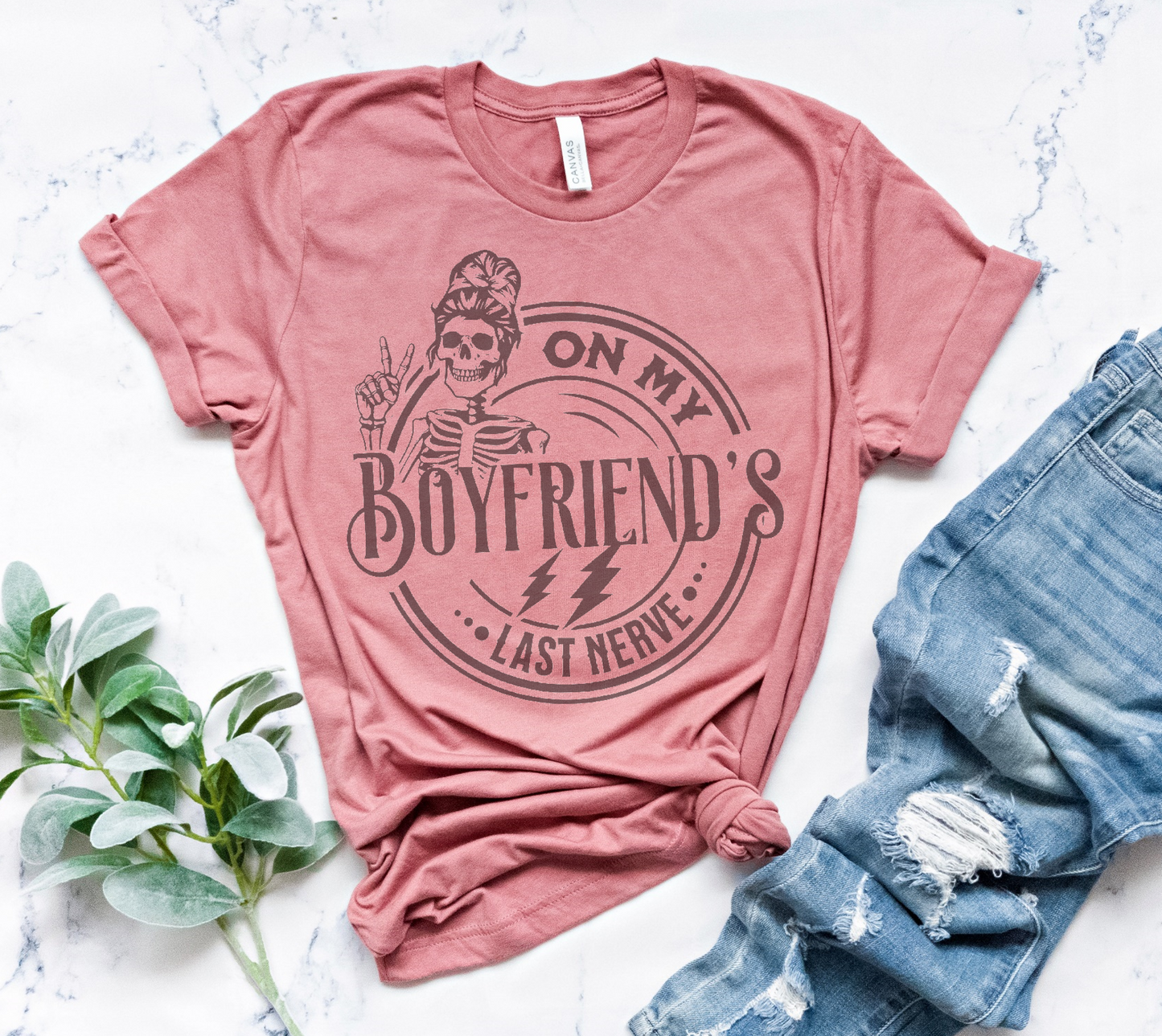 Girlfriend T-shirt Sarcastic Short Sleeve Womens Tshirt On My Last Nerve Sublimation Tee Humorous Graphic T-Shirt Womens Cozy Tee Boyfriend Tshirt Humorous Graphic Tee