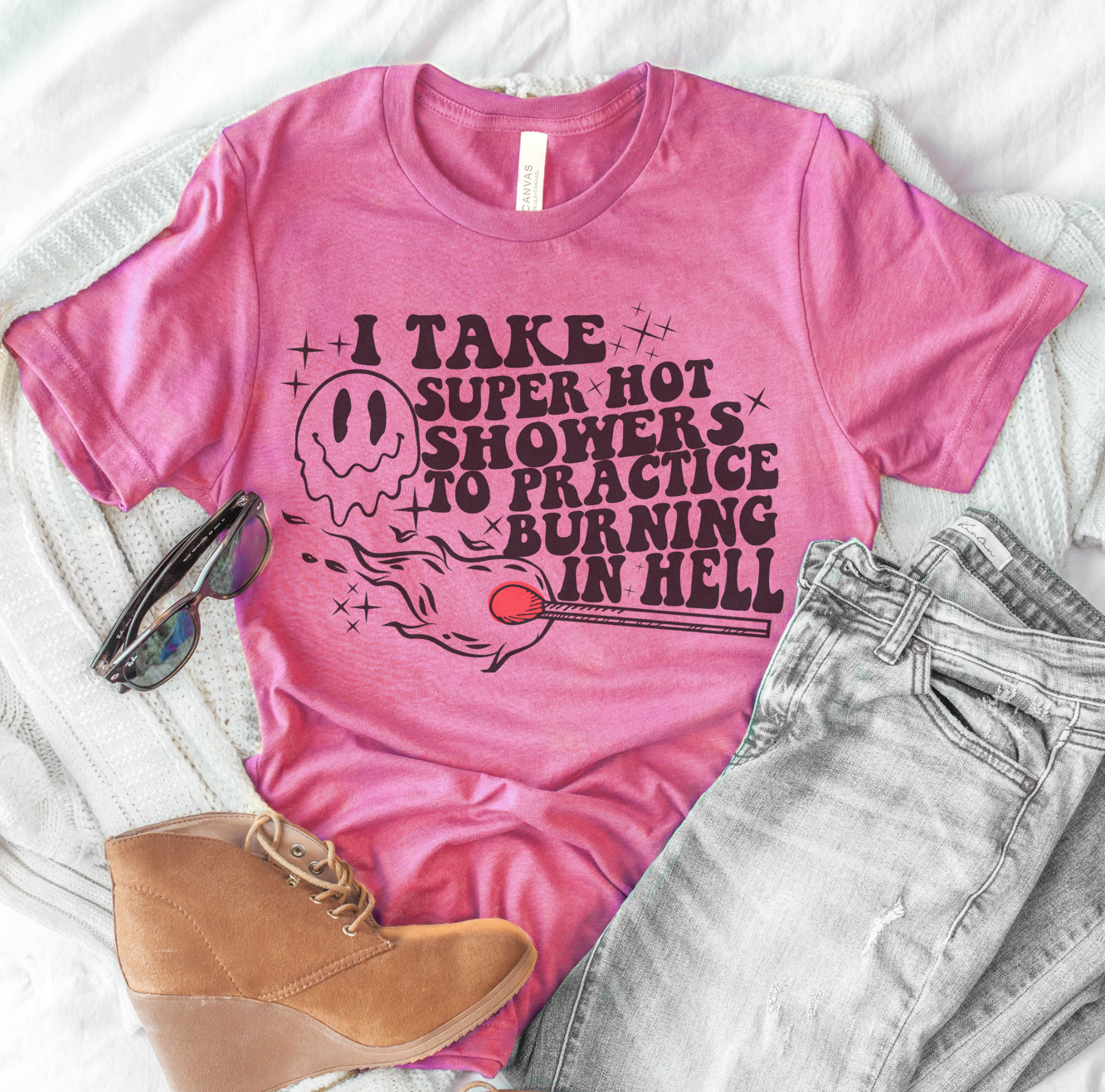 Take Super Hot Showers T-Shirt Funny Joke Tshirt Sarcastic Relatable Tee Soft Print Shirt Funny Sarcastic T-Shirt Joke Relatable Tshirt Sublimation Print Tee