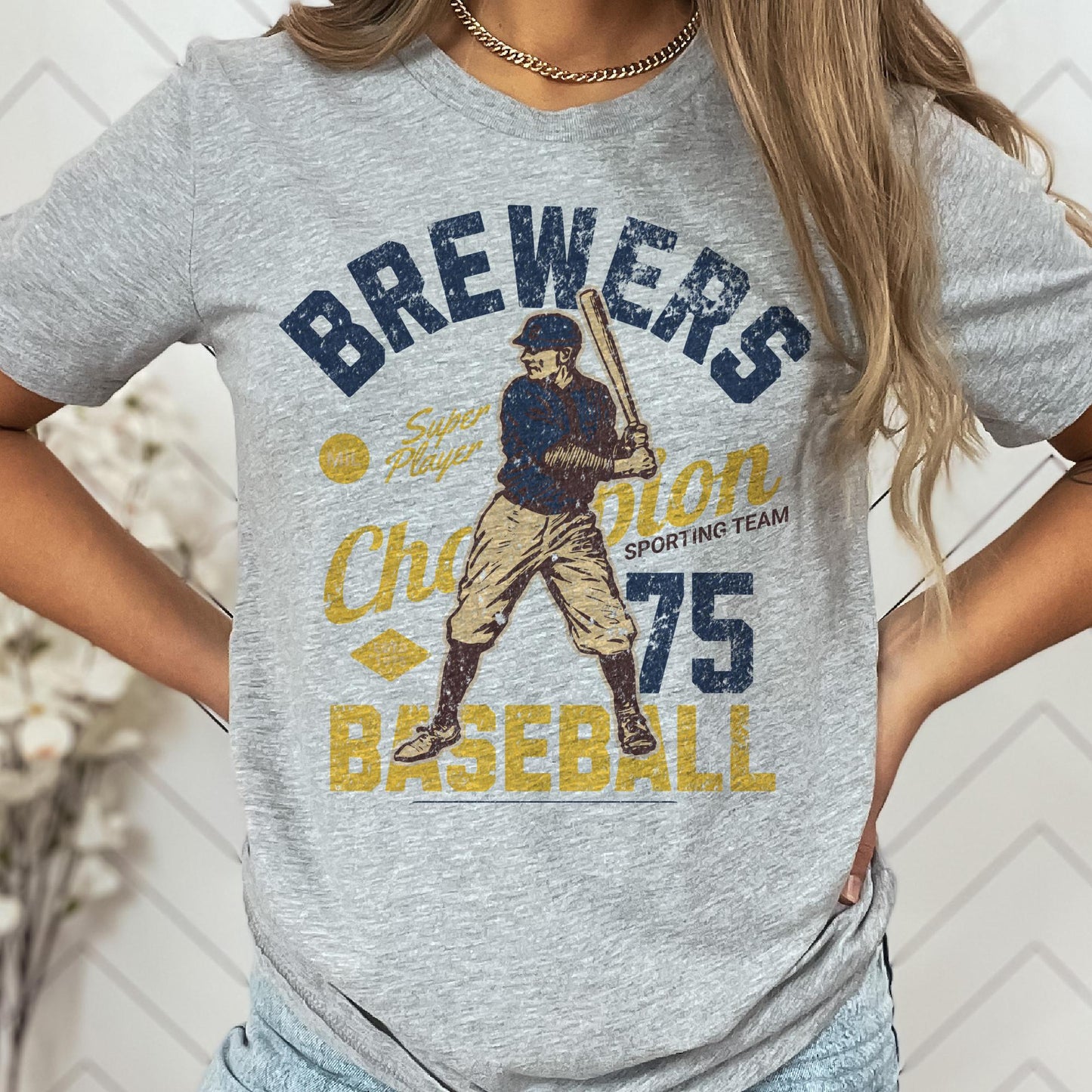 Vintage Baseball Heather Gray Tees Baseball Team Tshirts Baseball Sports T-Shirts Baseball Team Tees Mens Sports Tees Womens Baseball Tops