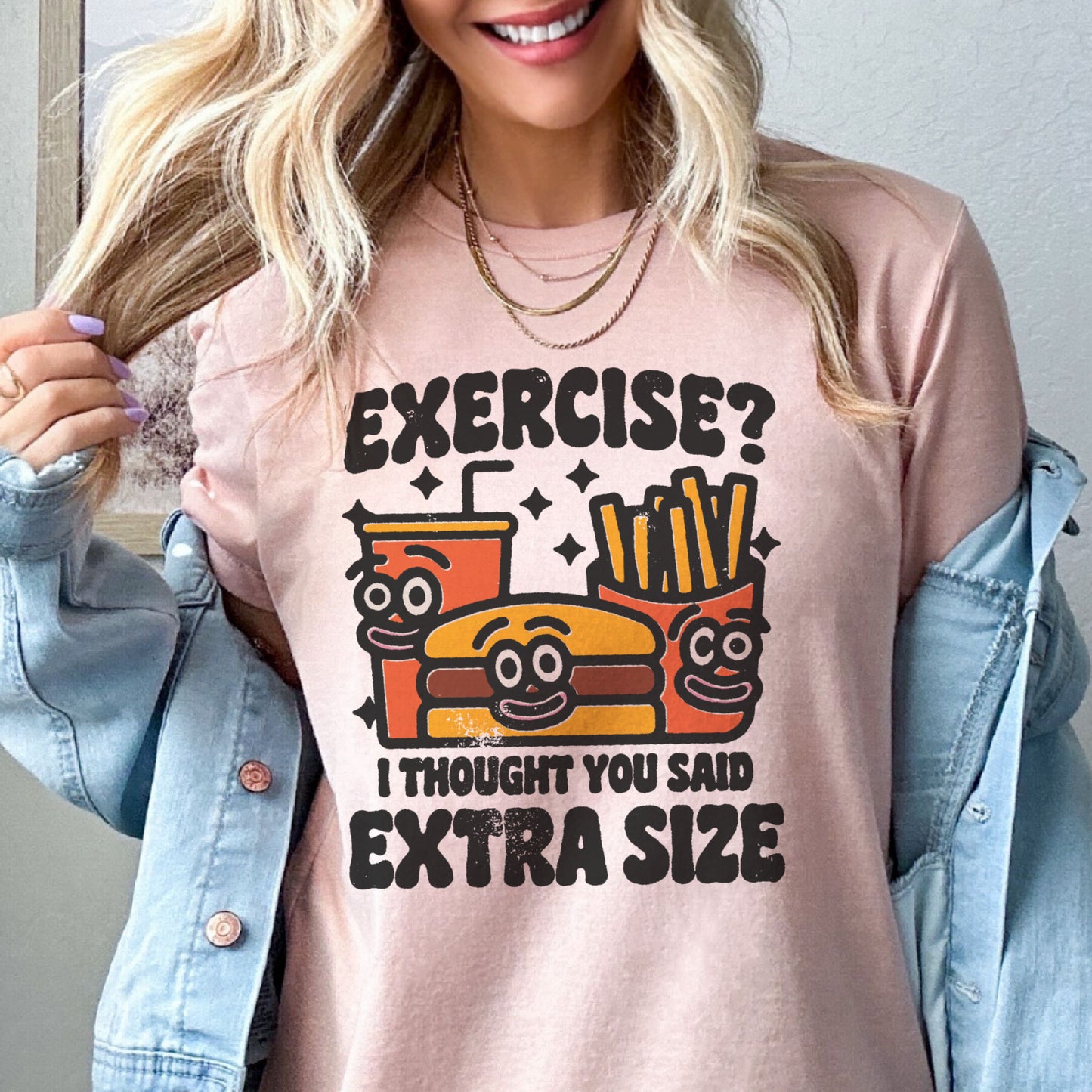 Exercise Extra Size Funny Short Sleeve T-Shirt