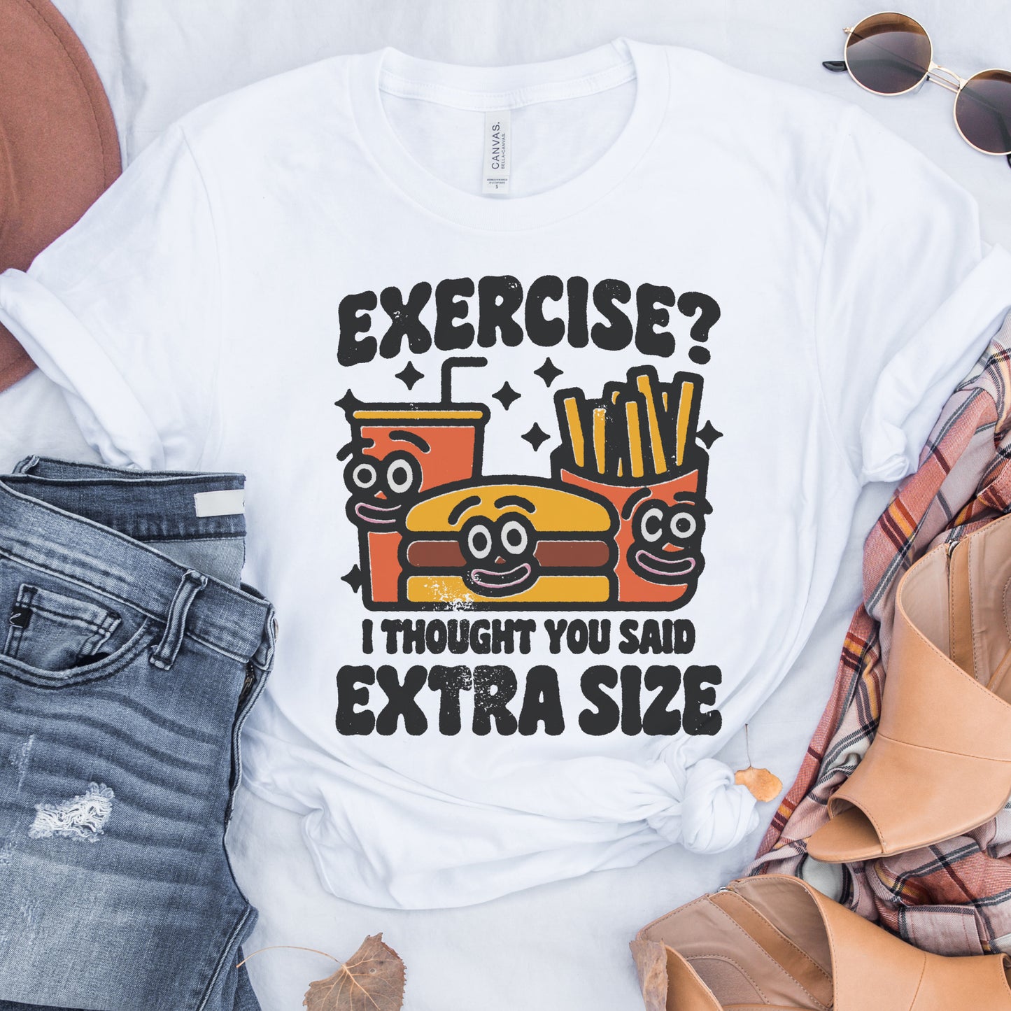 Exercise Extra Size Funny Short Sleeve T-Shirt