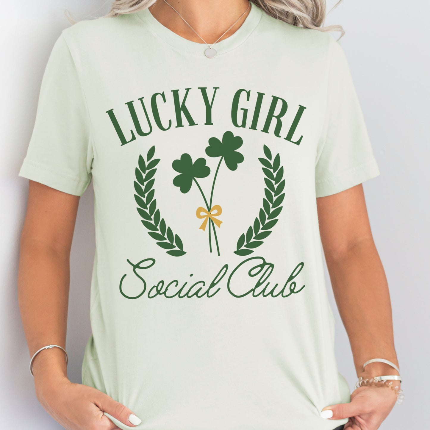 Lucky Girl Social Club T-Shirt Funny Girl Tshirt Lucky Girl Tee St Pattys Shirt Soft Print T-shirt Saint Patricks Tshirt St Patricks Tee Sublimation on Print Shirt