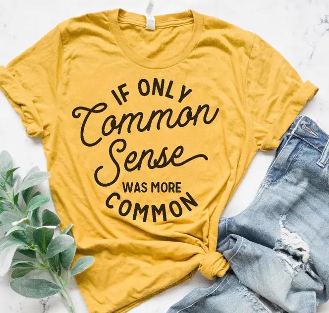 Common Sense T-Shirt Sarcastic Funny Tshirt Sarcastic Sense Tee Funny Common T-shirt Sense Tshirt Comfortable Top Sarcasm Funny Tee Introvert Sense Tshirt