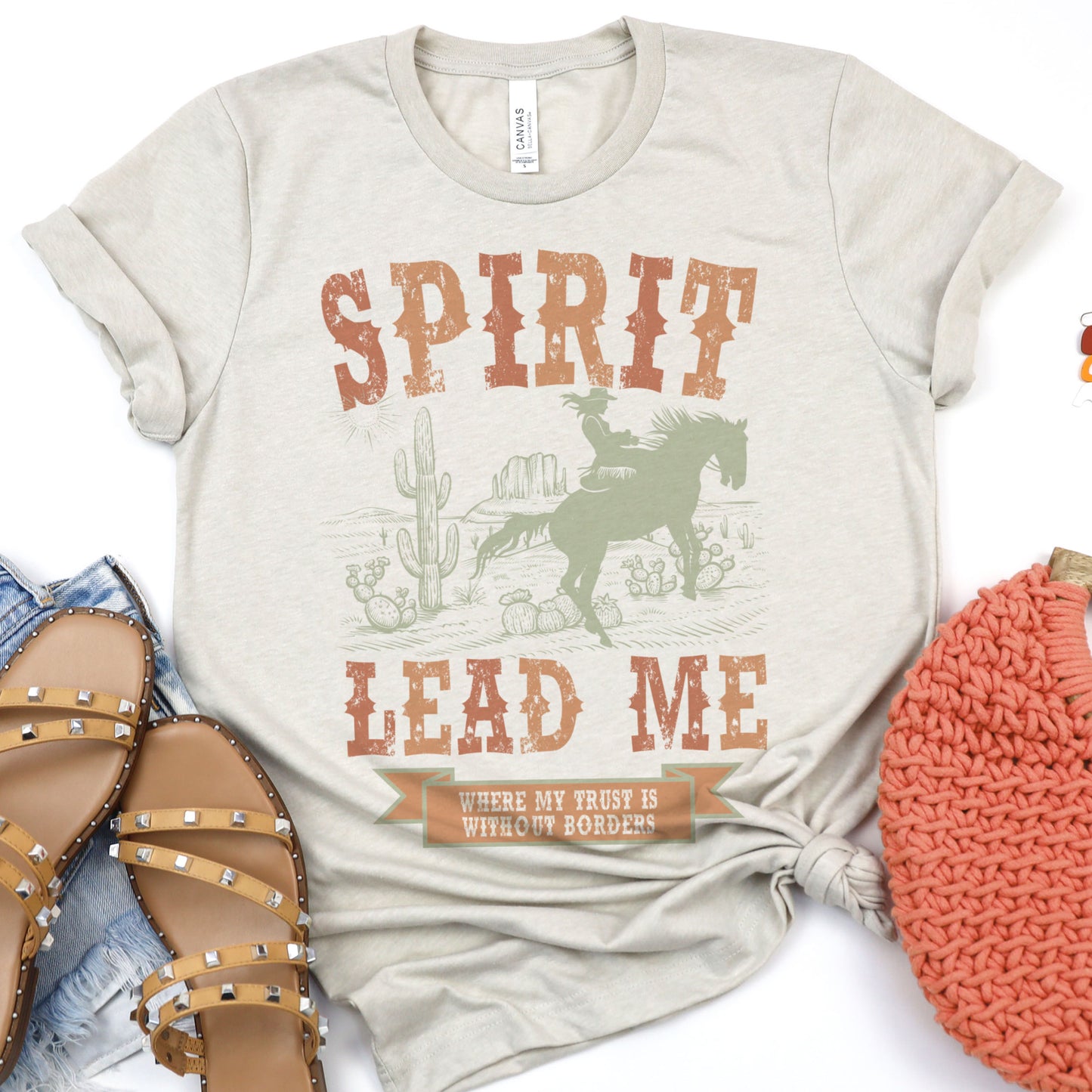 Spirit Lead Me T-Shirt Country Southern Tshirt Western Cowgirl Tee Soft Print Shirt Country Western T-Shirt Sublimation Print Tee