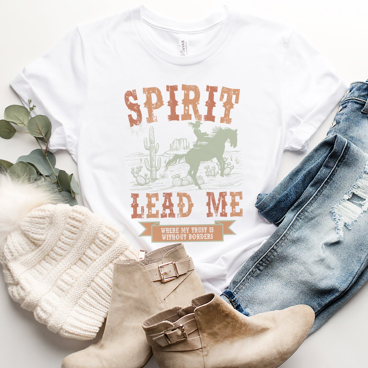 Spirit Lead Me T-Shirt Country Southern Tshirt Western Cowgirl Tee Soft Print Shirt Country Western T-Shirt Sublimation Print Tee