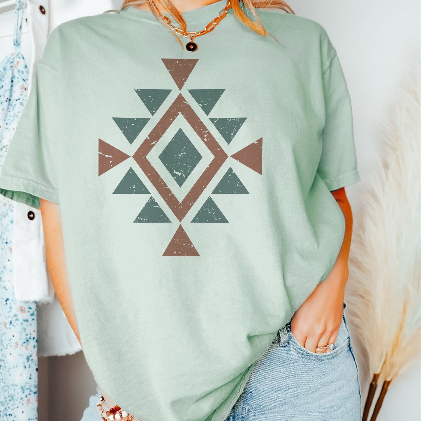 Geo Graphic Tee Boho Geo Tshirt by Party On Designs