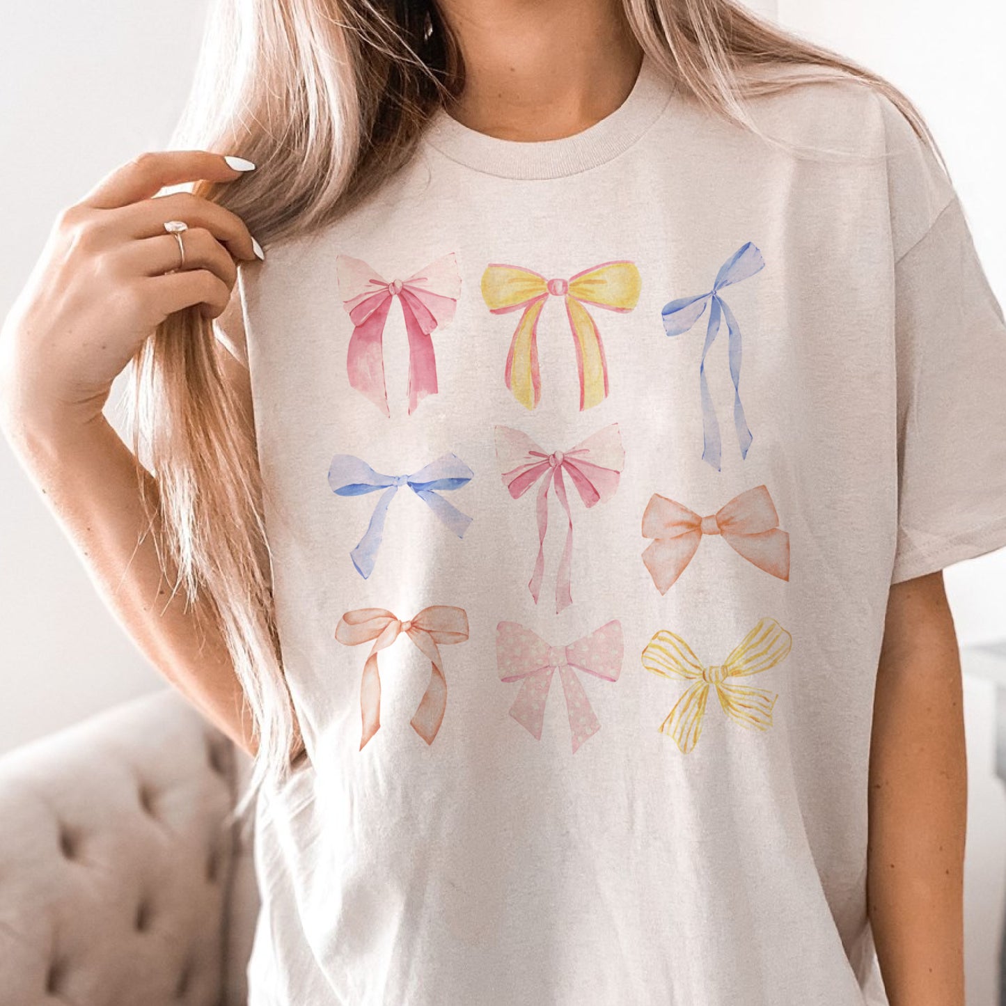 Coquette Multi Color Bow Short Sleeve T-Shirt