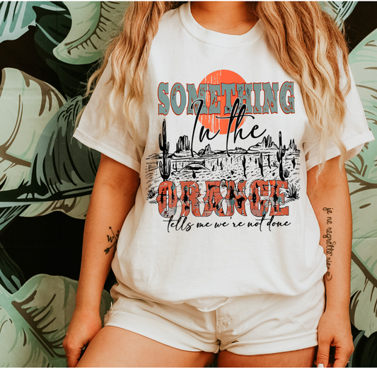 Something In The Orange T-Shirt Country Lyrics Tshirt Cowboy Cowgirl Tee Cowboy Music Shirt Cowgirl Lyrics T-Shirt Western Country Tshirt Soft Print Tee Oversized Fit Shirt