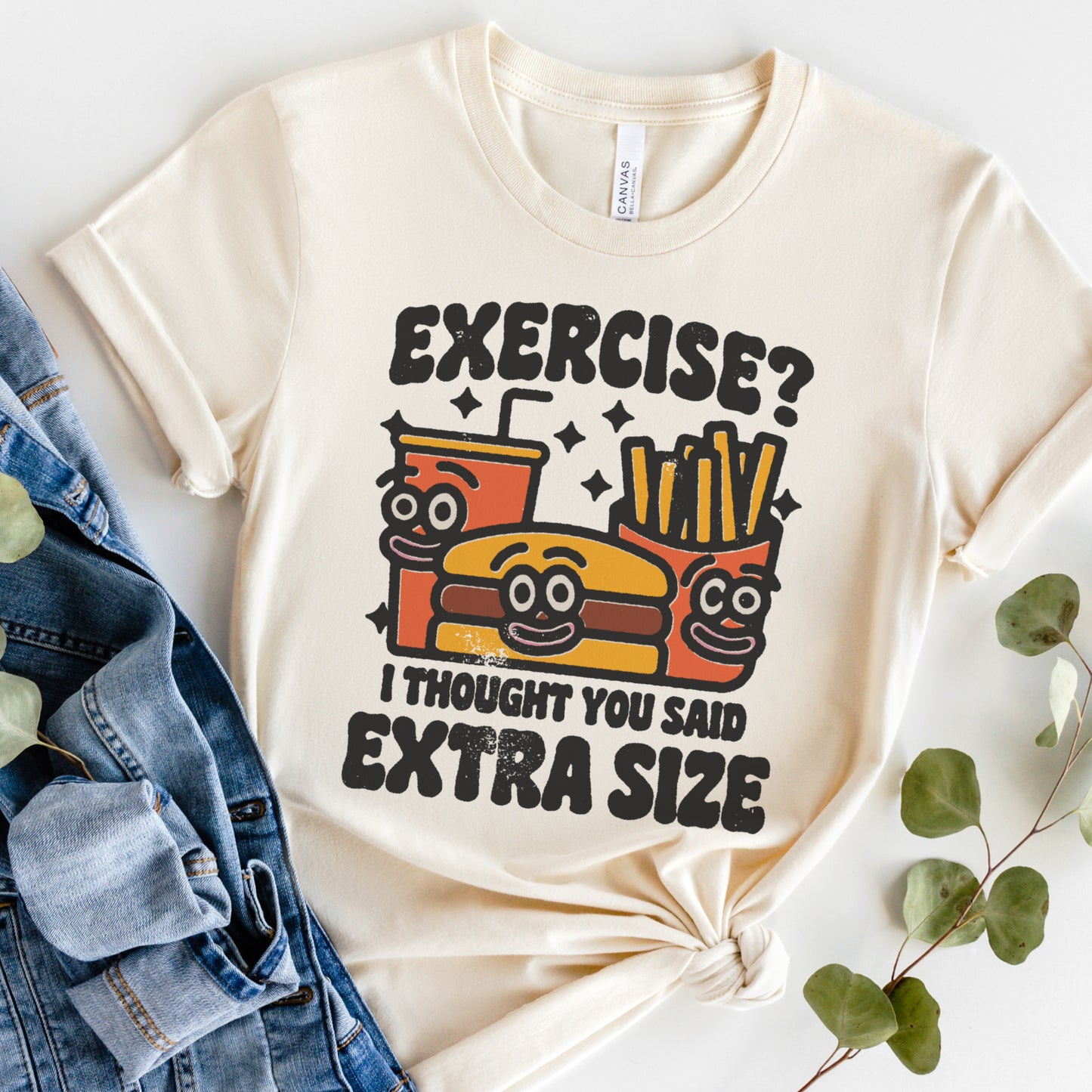 Exercise Extra Size Funny Short Sleeve T-Shirt