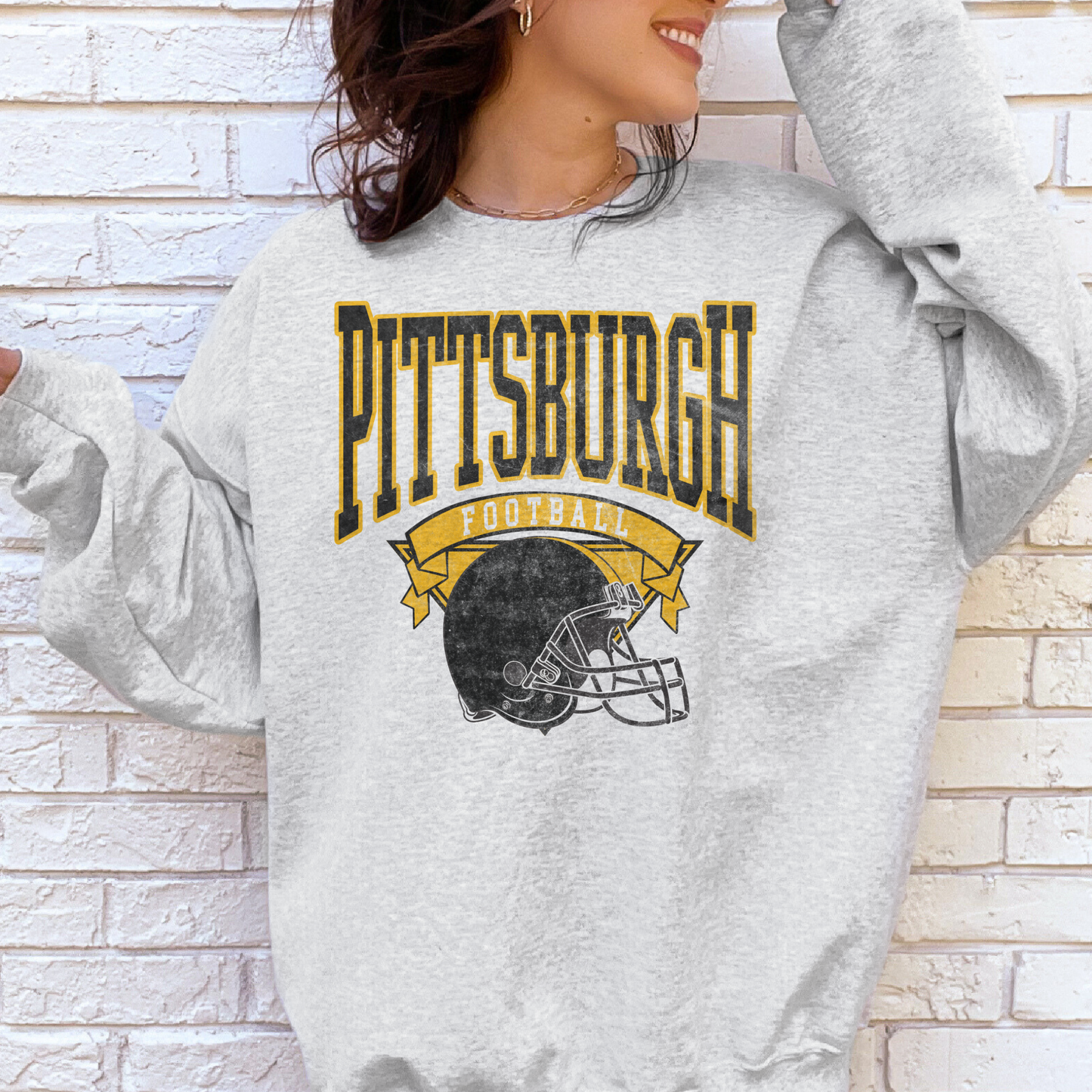 Vintage Football Sweatshirt Hometown Pullover City Football Retro Sweatshirt Casual Fabric