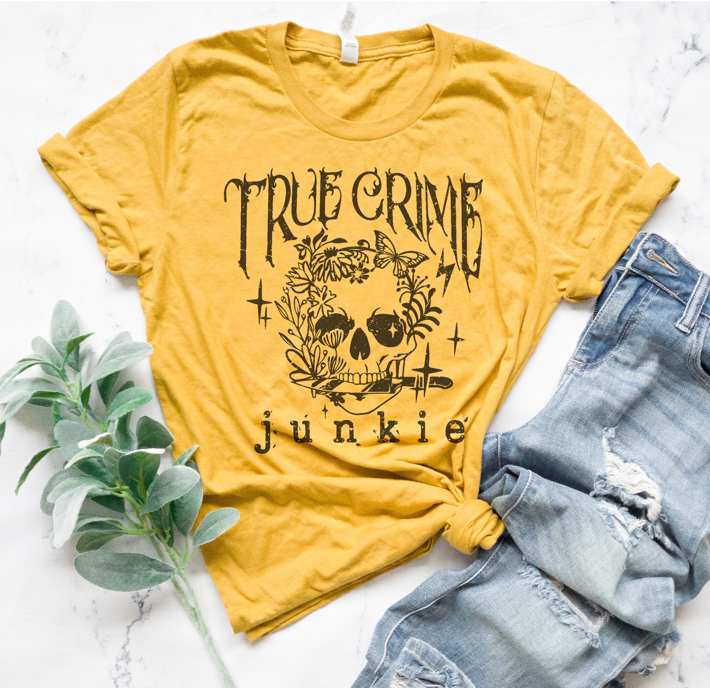 True Crime Junkie T-Shirt Crime Show Tshirt TV Series Tee Soft Print Shirt Crime Junkie T-Shirt Sublimation Print Shirt