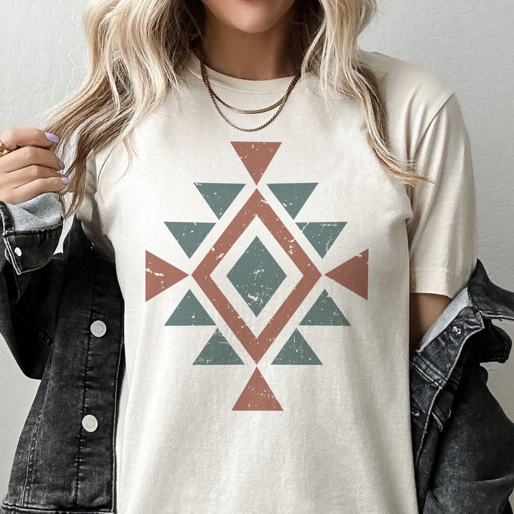 Geo Graphic Tee Boho Geo Tshirt by Party On Designs