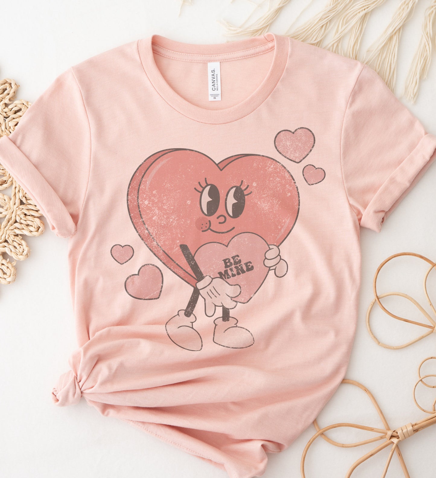 Valentine Be Mine Tshirt, Retro Valentine T-Shirt, Love Tees, Womens Valentine Shirt Short Sleeve Tee Cozy Sublimation Tee Vintage Be Mine