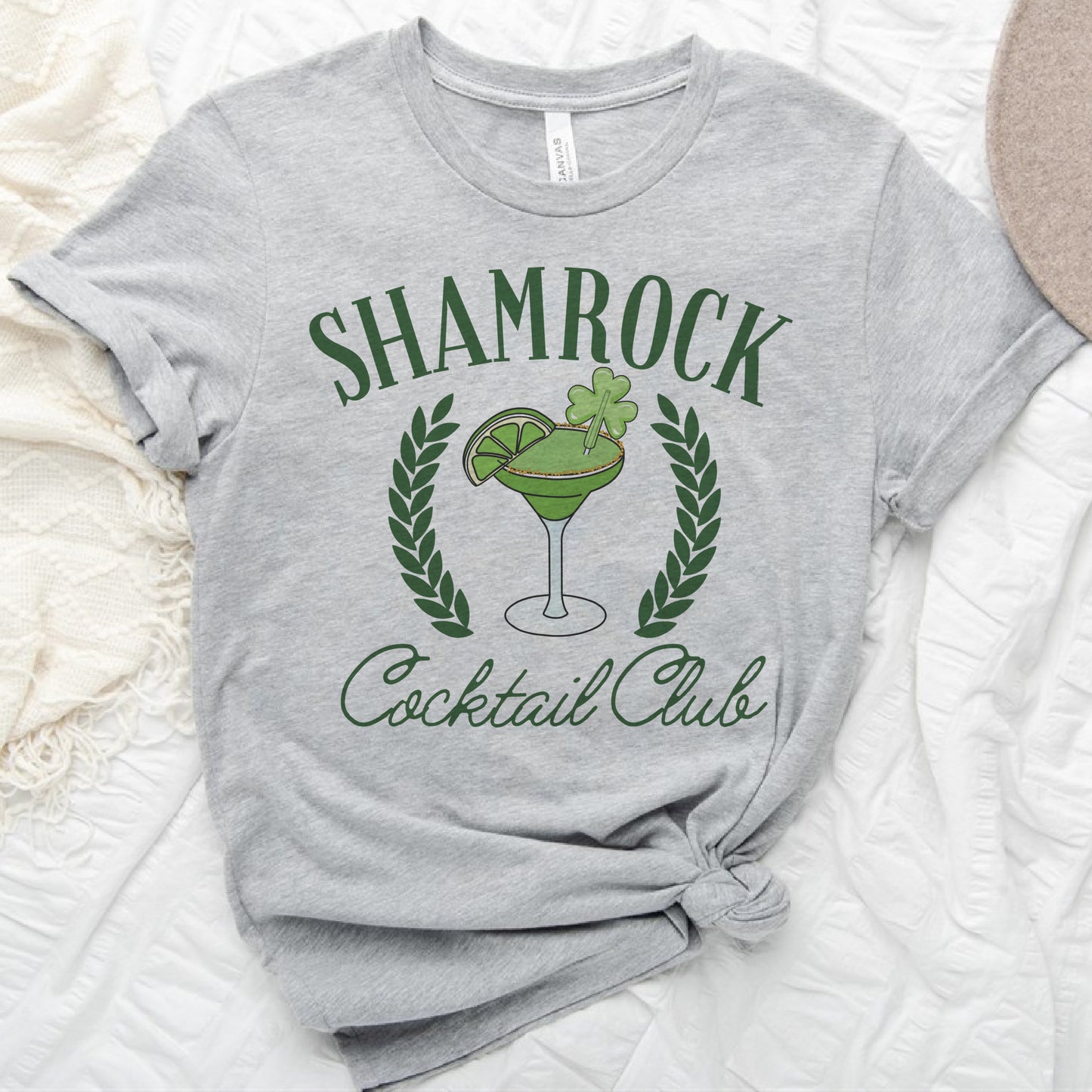 Shamrock Cocktail Club T-Shirt St Patricks Tshirt Saint Pattys Tee Soft Print Shirt Funny Sarcastic T-Shirt Sarcasm Fun Tshirt Sublimation Print Tee