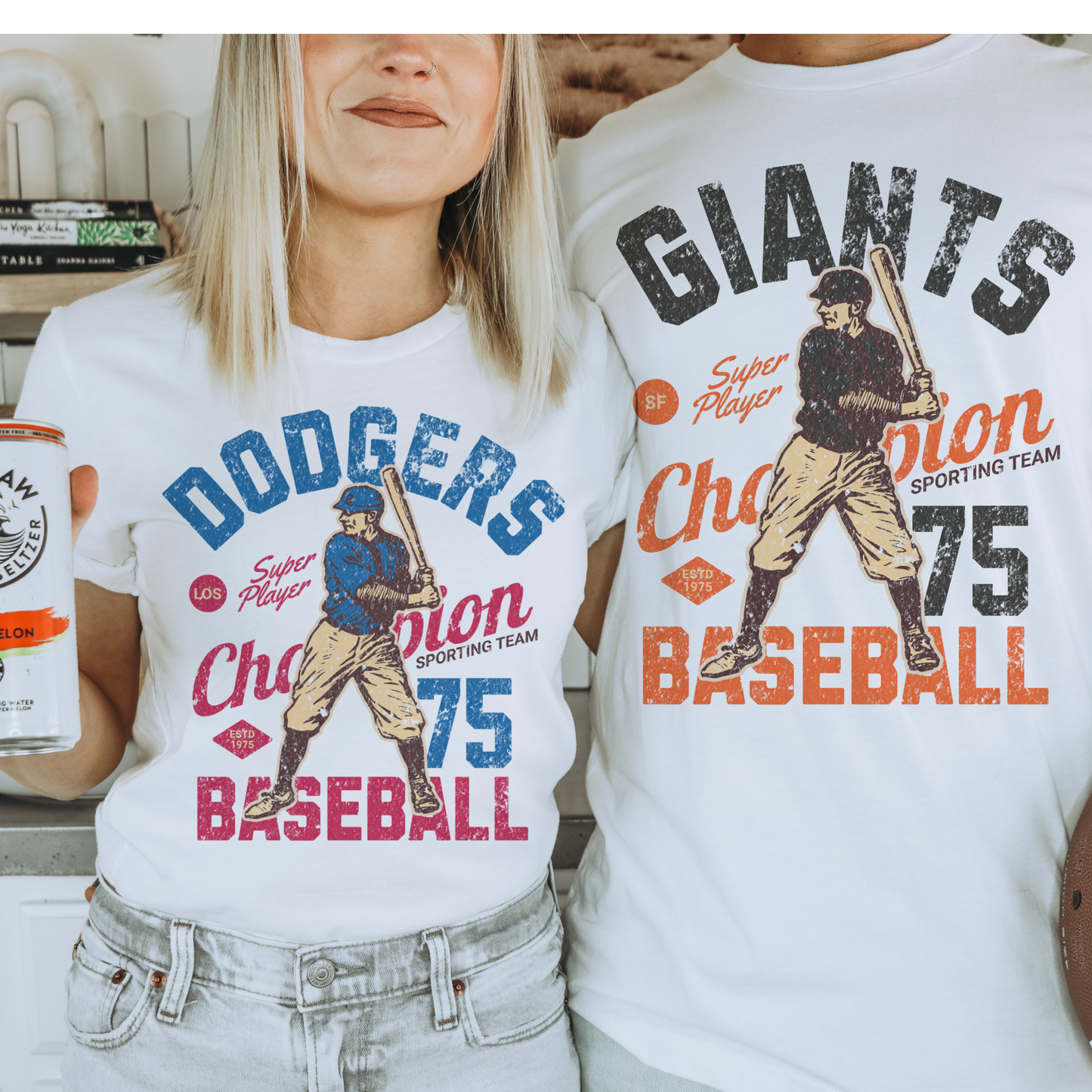 Vintage Baseball Team Tees WHITE Retro Baseball Team T-Shirts White Retro Baseball Gameday Tops Short Sleeve Sports Tees