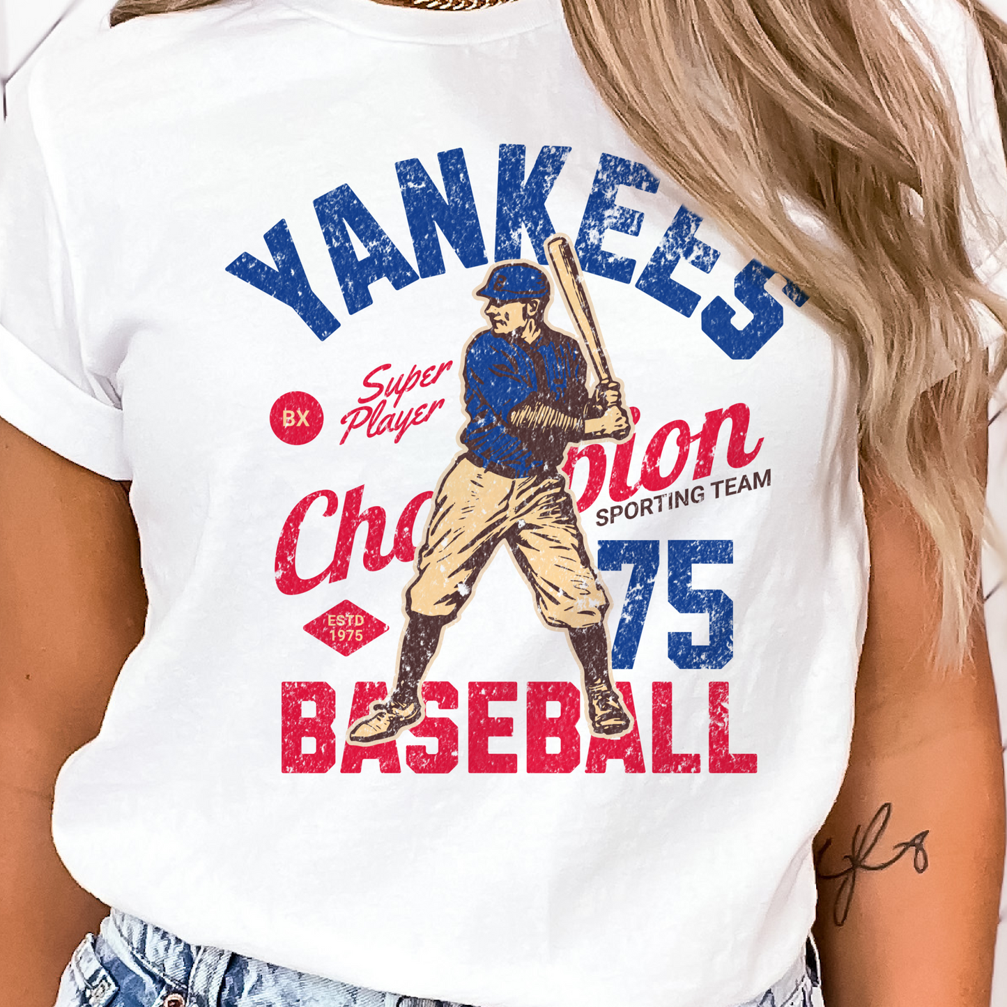 Vintage Baseball Team Tees WHITE Retro Baseball Team T-Shirts White Retro Baseball Gameday Tops Short Sleeve Sports Tees